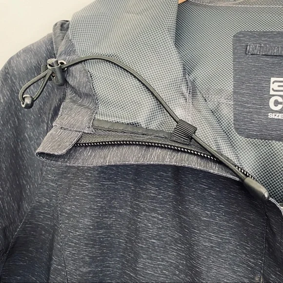 32 DEGREES COOL Gray Hooded Zip Up Rain Jacket S - Picture 7 of 11